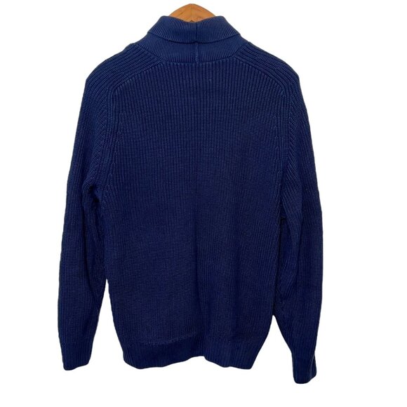 Duluth Thick Knit Mens Cardigan Chunky Waffle Retirement Shawl Cotton Blue Large - Picture 3 of 9